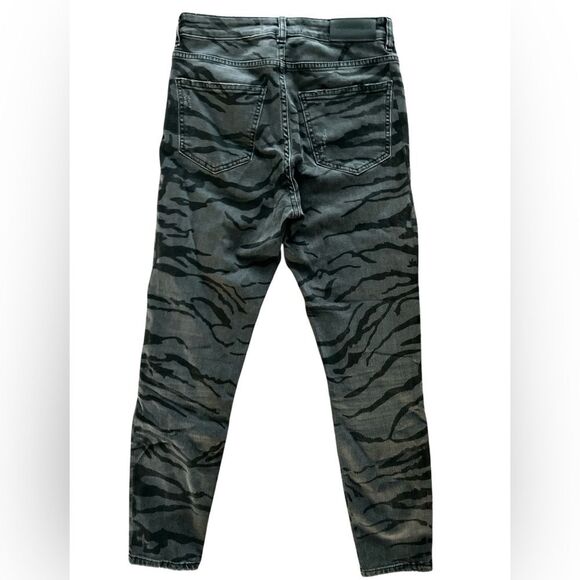 The Kooples Jeans Size 27 Black on Black Zebra Print Lizy Slim Denim - Picture 10 of 13